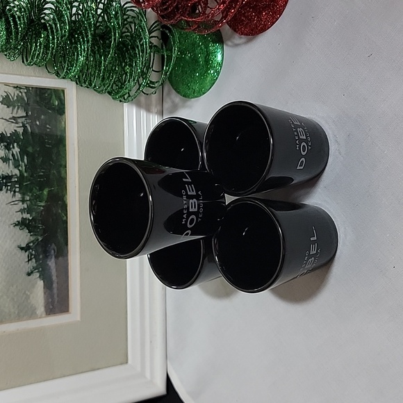 Maestro Dobel Tequila Set Of Five Black Ceramic Shot Glasses. - Picture 2 of 7